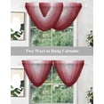 thumbnail image 4 of Red Beige Ombre Sheer Waterfall Valance Curtains for Window, Abstract Modern Art Gradient Rod Pocket Sheer Topper Swag Curtains for Living Room, Kitchen 38.5"W x 47.2"L, 2 Panels, 4 of 7