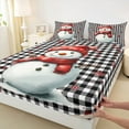 thumbnail image 3 of Manfei Kawaii Snowman Full Size Sheets for Kids, Snowflake Buffalo Plaid Bed Sheets, Merry Christmas Sheet Sets, Super Cozy Room Decor, 4-Piece, 3 of 7