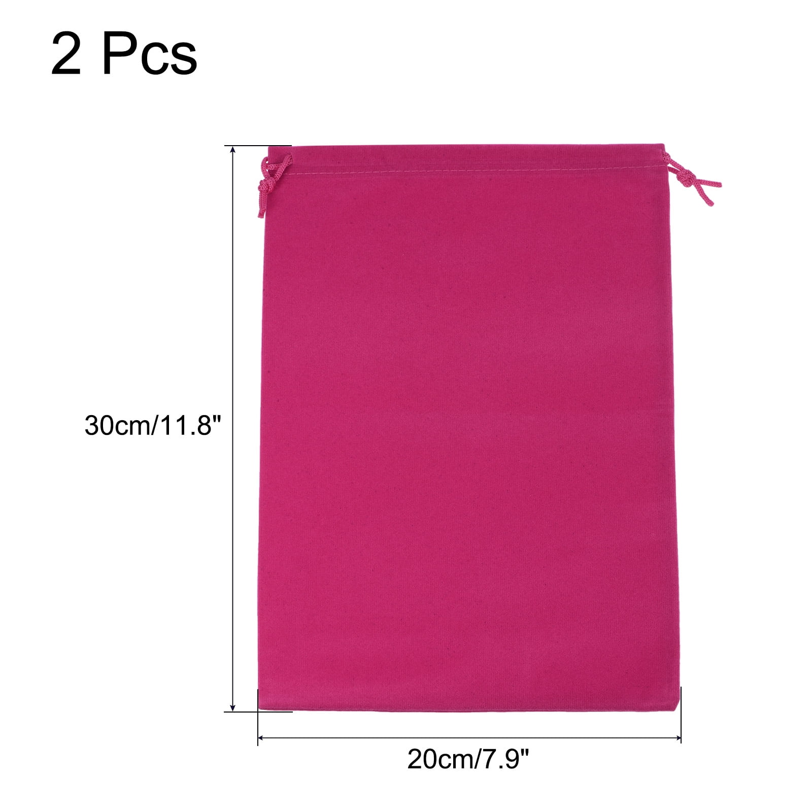 Unique Bargains Microfiber Pouch Storage Drawstring Gift Bags Rose Red 20x30