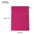 thumbnail image 2 of Unique Bargains 30x20cm Microfiber Pouch, 2Pcs Soft Storage Drawstring Gift Bag, Rose Red, 2 of 5