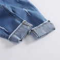 thumbnail image 6 of KIDSCOOL SPACE Baby Little Boys Girls Denim Overalls,Cute Plaid Lining Jean Workwear,Light Blue,2-3 Years, 6 of 6