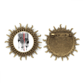 thumbnail image 1 of Código de la cebra rayas pintadas negro rojo Pin de gancho de metal vintage con forma de sol Unbranded M, 1 of 3