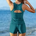 thumbnail image 6 of RQYYD Modest Tankini Swimsuits for Women Two Piece Athletic Womens Bathing Suits Blouson Tank Tops with Board Shorts, 6 of 7