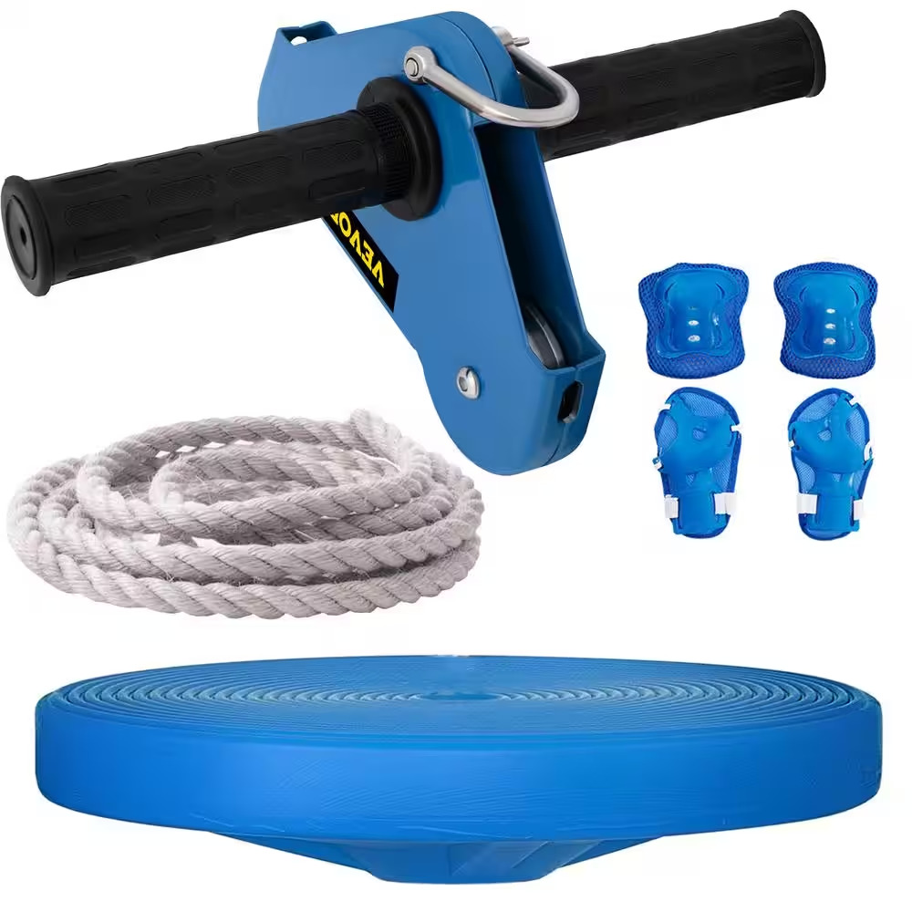 Zipline Trolley 60 Ft. Slacker Zip Line Kit with Seat, Brake and Steel