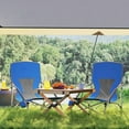 thumbnail image 2 of GVN Outside Chairs with Mesh Back, Carry Bag and Cup Holder, Folding Camping Chairs for Outdoor, Camping, Lawn, Sports, Picnic, Dark Blue, Set of 2, 2 of 6