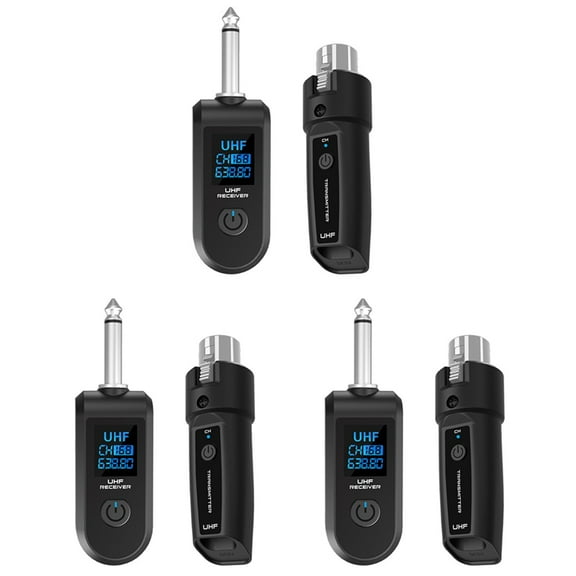 3X New Wireless Microphone UHF Wireless XLR Transmitter and Receiver for Dynamic Microphones Audio Mixers PA Systems