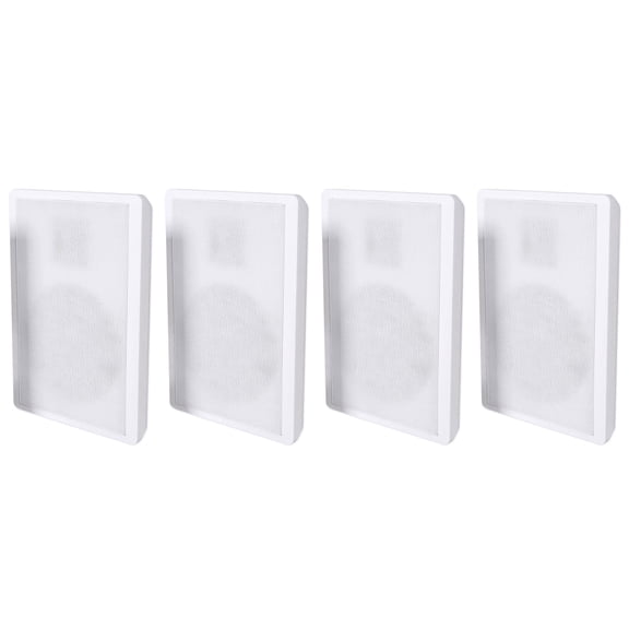 4 Rockville RockSlim White Home Theater 5.25" 240w Easy Wall Mount Slim Speakers