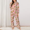 thumbnail image 2 of Sikiie Strawberry Floral Women's Long-Sleeve Shirt and Full-Length Bottom Pajama Set (s-xxl)-XX-Large, 2 of 7