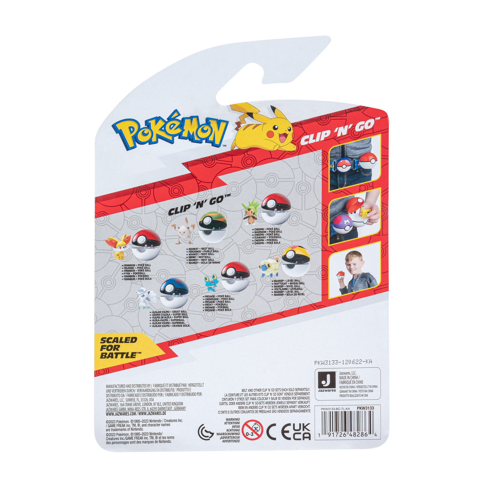 Pokemon Clip ‘N’ Go Froakie and Poke Ball - Includes 2 inch Battle Figure and Poke Ball Accessory