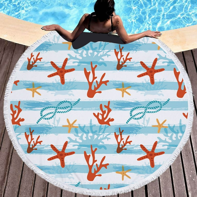 WQJNWEQ Outdoor Circular Pattern Beach Swimming Pool Shower towel Blanket Yoga Mat Sports