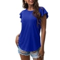 thumbnail image 2 of Mujeres Casual cuello redondo manga corta Puff Color sólido pulóver blusa camiseta Tops ajuste holgado OAVQHLG3B Store lin121212, 2 of 4