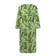 thumbnail image 4 of Yuyamidu Cucumber Robes for Women V-Neck Nightgowns Casual Ladies Loungewear Soft Bathrobe Sleepwear Green Mid-Length Night Robe Size S Loose Long Sleeves Kimono Robe, 4 of 7