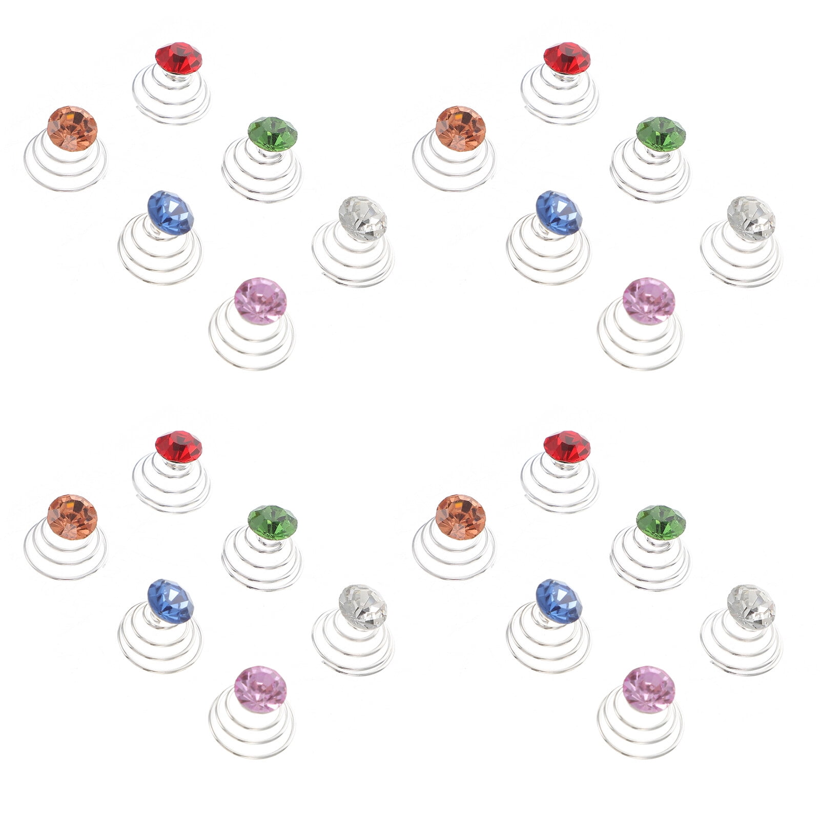 60pcs Spiral Hairpins Rhinestone Twists Coils Hair Spiral Jewelry
