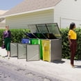 thumbnail image 3 of S-HOME Garbage Bin Shed With Lockable Doors And Waterproof Lid Chain, Stores 3 Trash Cans, Ideal For Patio And Garden，Light Gray, 3 of 10