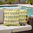 thumbnail image 4 of Summer Lemons Outdoor Pillow Covers Pack of 2 Yellow Fruit Leaf Striped White Background Waterproof Throw Pillow Covers Decorative Cushion Cases for Patio Garden Tent Balcony Couch 24x24 inch, 4 of 9