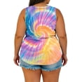 thumbnail image 6 of cocolona Womens Plus Size Tank Tops V Neck Printed Oversized Sleeveless Shirts Trendy Casual Loose Tees, 6 of 7