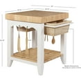 thumbnail image 3 of HomeStock Farmhouse Fresh Square Kitchen Island with Butcher Block Top, 30" W x 30" D x 36.38" H, White and Natural, 3 of 10