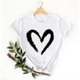 thumbnail image 3 of Posijego Valentines Day T-Shirt for Women Floral Heart Printed Short Sleeve Graphic Tees Spring Casual Summer Tunic Tops, 3 of 5