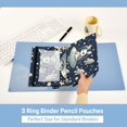 thumbnail image 5 of Rabbit in Ufo 2 Pack Pencil Pouch for 3 Ring Binder Smooth Zipper Folders with Pockets Clear Window Pencil Case, 5 of 6