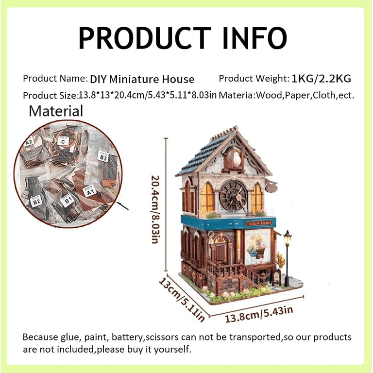 BUSATIA DIY Book Nook Kit, Miniature Cuckoo Clock House Kit, 3D