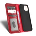 thumbnail image 5 of Dteck PU Leather Wallet Case for iPhone 13 6.1" , Flip Kickstand Detachable Lanyard Card Slots & Cash Pocket Anti-drop Shockproof Fashion Beaded Plaid Full Body Protective Case For iPhone 13, Winered, 5 of 7