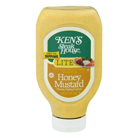 (2 Pack) Ken's Steak House: Honey Mustard Dressing Topping & Spread Lite, 24 Fl