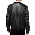 thumbnail image 5 of hopeusince Men's Winter Faux Collar Bomber Jacket Warm Fleece Lined Black Biker Motorcycle Leather Coats Black L, 5 of 6