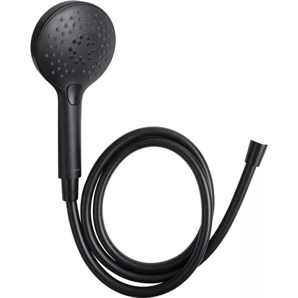 Regadera de Teléfono Redonda Urrea 2022.2 con 3 Funciones Acabado Negro Mate