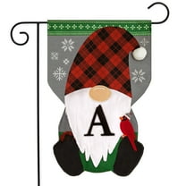 Briarwood Lane Winter Gnome Burlap Monogram Letter a Garden Flag