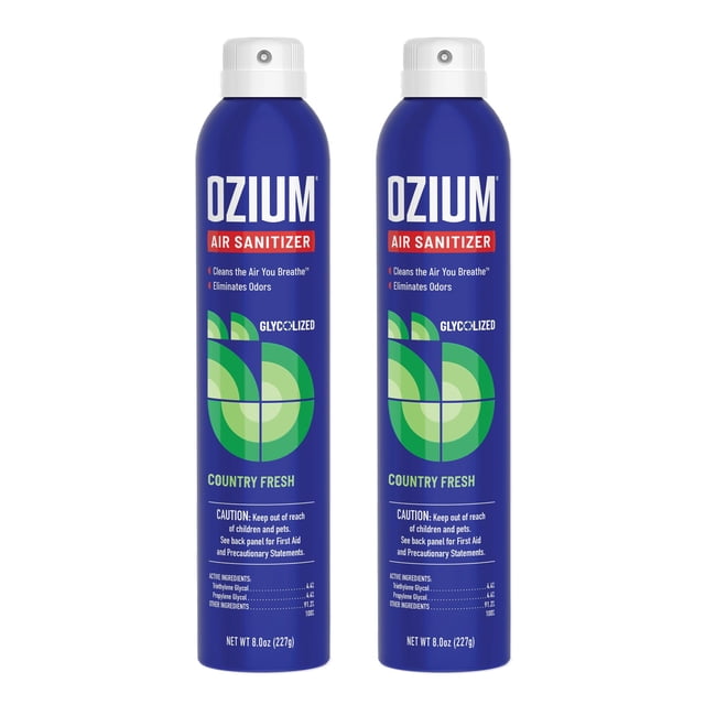 Spray desinfectante de aire Ozium, eliminador de olores para habitaciones, 240 ml, paquete de 2