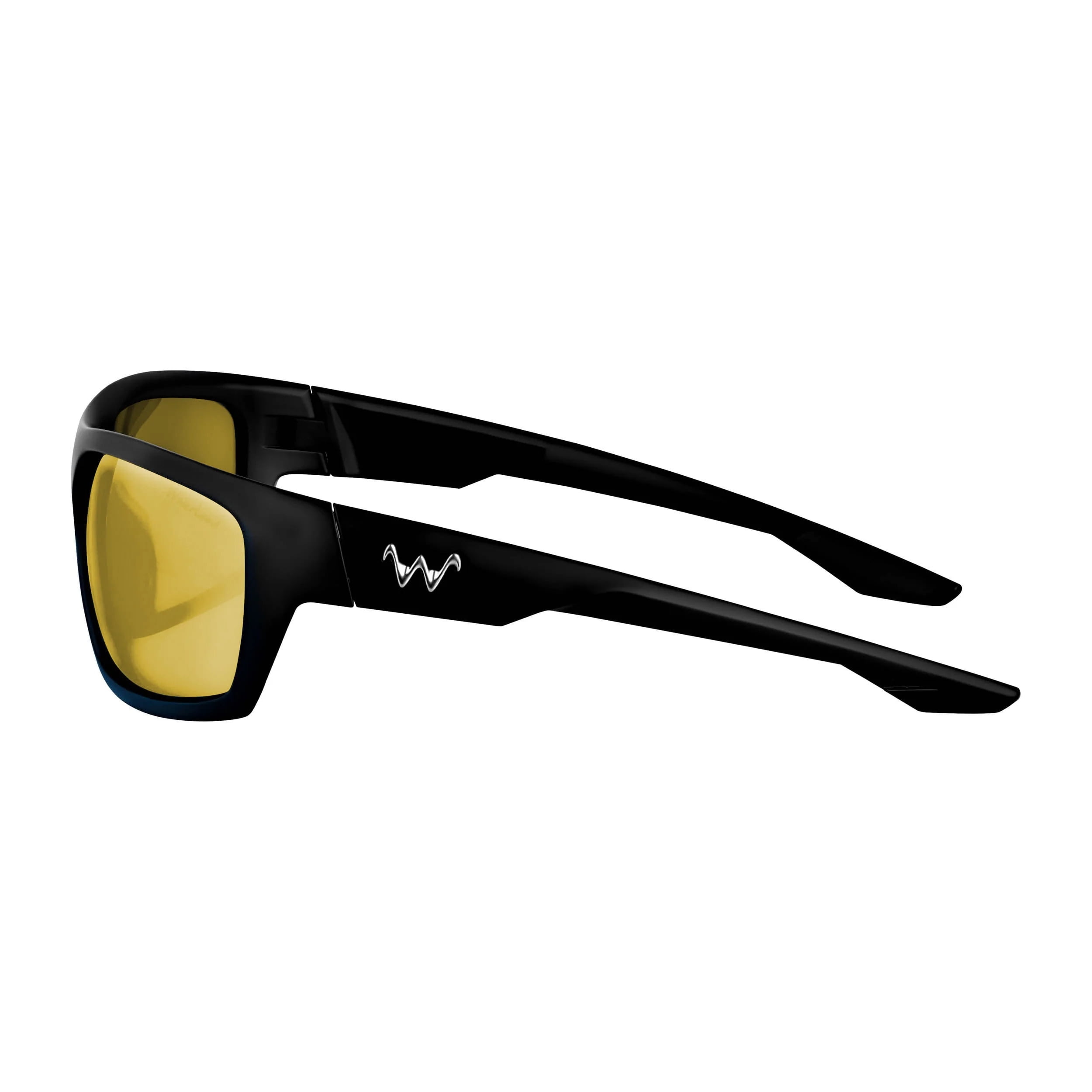 WaterLand Milliken Sunglasses BlackWater Frame with Golden Light Mirror  Polycarbonate