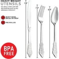 thumbnail image 6 of 400PCS Pre Rolled Silver Plastic Silverware Sets - Heavy Duty Fancy Silver Cutlery - Include 100 Pack Wrapped Disposable Utensils with Napkins for Parties, Dinners & Weddings, 6 of 18