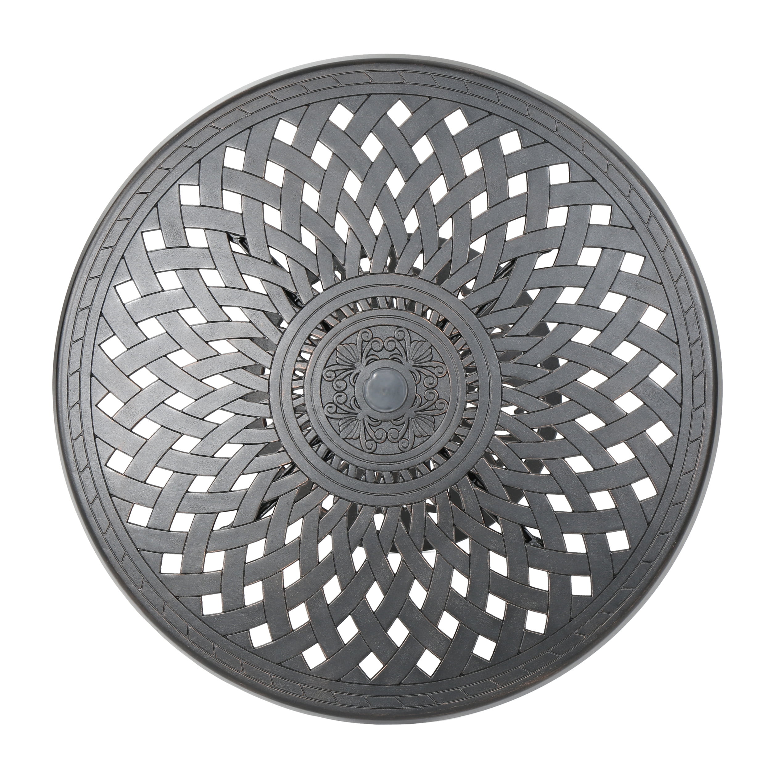 Outdoor Cast Aluminum Round Bar Table 35 Inch, Stable Height Desktop for Patio Garden, Bronze