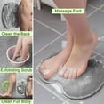 thumbnail image 2 of 2 PCS Shower Foot & Back Scrubber Mat Hands Free Foot Massager Mat with Non-Slip Suction Cups, Wall Mounted Silicone Bathroom Wash Foot Pad Exfoliating Dead Skin Foot Brush (Grey & Green), 2 of 14