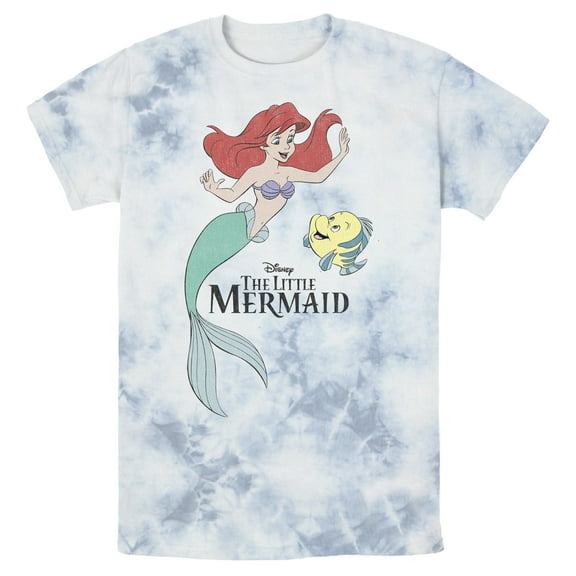 Men's The Little Mermaid Distressed Ariel and Flounder Friends  Graphic T-Shirt