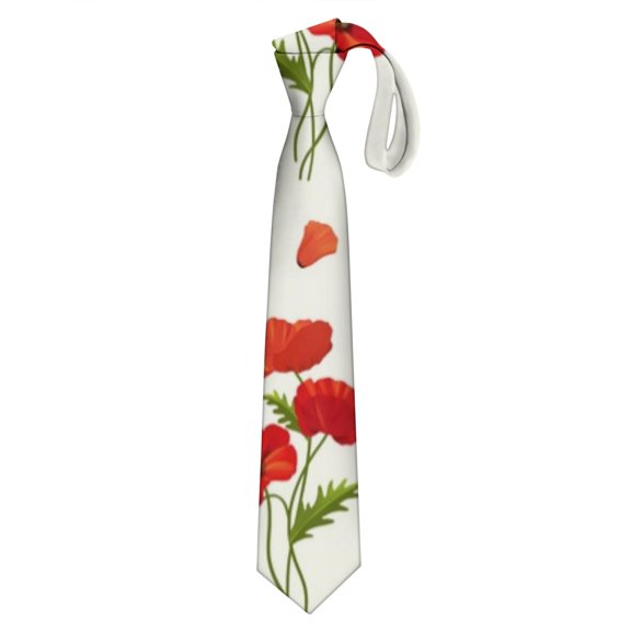 Men's Rustic Floral Necktie - Vintage Farmhouse Bloom Satin Wedding Tie