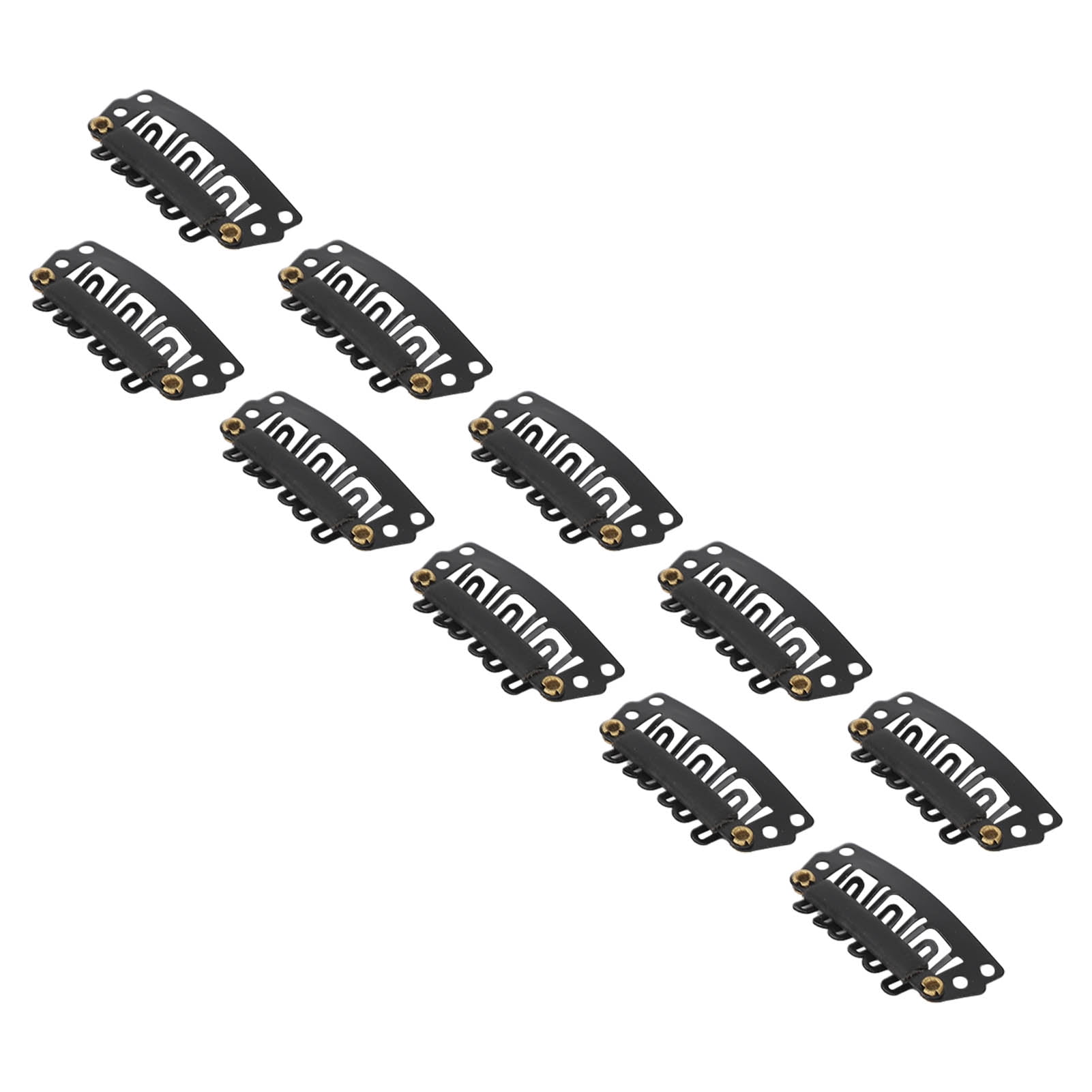 Hair Extension Snap Clip, U Shape ABS Stainless Steel 100Pcs Comfortable 6 Teeth Hairpiece Clip