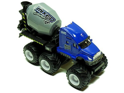 Maisto® Fresh Metal Builder Zone Quarry Monster - Blue Concrete Mixer Truck  - Motorized 6-Wheeler