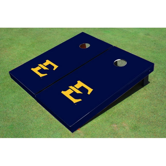 East Tennessee State University E Navy Matching Solid Cornhole Boards