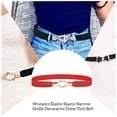thumbnail image 3 of relayinert Ceinture de Robe Mode Élastique Délicate en Cuir avec Boucles Style Simple Multicolore Cadeaux de la Saint-Valentin Anniversaire pour Femmes Rouge, 3 of 6