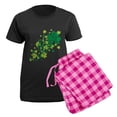 thumbnail image 5 of CafePress - Shamrocks And Swirls Women's Dark Pajamas - Women's Short Sleeve Print T-Shirt and Pants Dark Cotton Pajama Set, 5 of 7