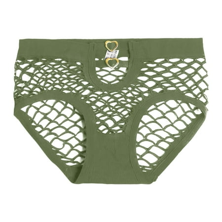 Green Large Women s Plus Size Low Silk Thong Waistolid Color Mesh Briefs Women Underwear Lace Cotton Crotch Underwear Panties