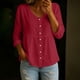 thumbnail image 2 of Eres Más Que una Camisa de Puntuación de Prueba Casual Quarter Sleeve V-Neck Top de Color Sólido para Mujeres, Haz Que Tu Propia Camisa de Moda Se Ajuste Suelto para el Uso Diario, 2 of 6