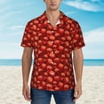thumbnail image 2 of Gaeub Red Skulls 1 Print Men's Hawaiian Shirt,Button Down Short Sleeves Shirts,Tropical Beach Casual Button Down Shirts,Small, 2 of 7
