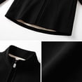 thumbnail image 5 of FDGIU Women's Stand Collar Fleece Lined Zip Up Jacket, Long Sleeve Slim Fit Cropped Outerwear for Fall Winter Daily Outdoor Outfits, 5 of 5