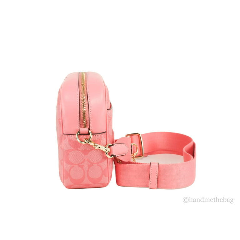 Coach Designer Jamie Medium Pink Lemonade Coated Canvas Camera