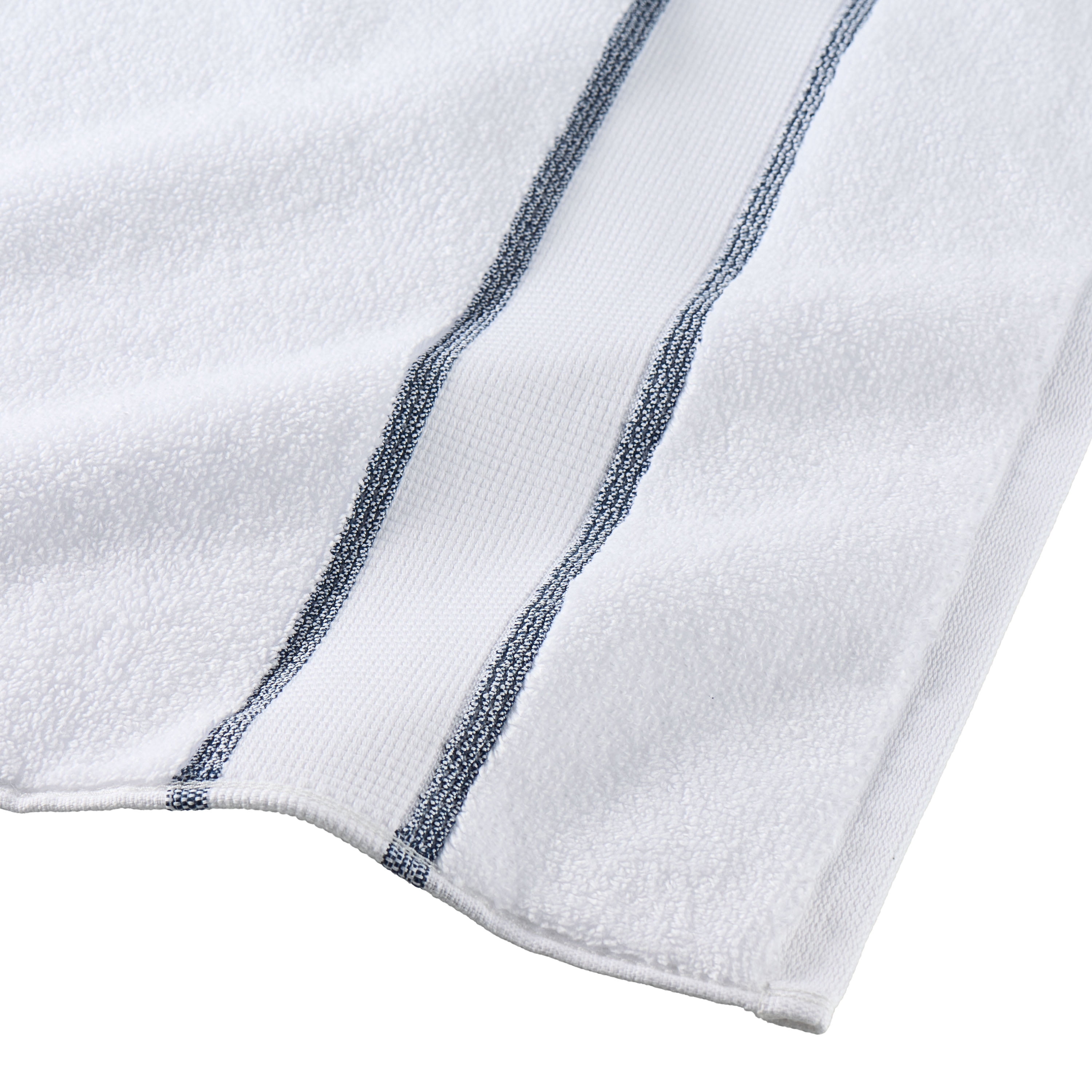 Hotel Style 6-Piece Egyptian Cotton Striped Bath Coordinate Towel Set, Marine Deep