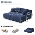 thumbnail image 2 of Aukfa Oversized Double Chaise Lounge Modular Boneless Couch for Living Room, 2 Cup Holders, 4 Pillows, Corduroy, Blue, 2 of 8