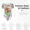 thumbnail image 4 of Balery Mushroom and Frogs Body de cuello redondo de manga corta para mujer Tops de manga corta Tops básicos-Medium, 4 of 7