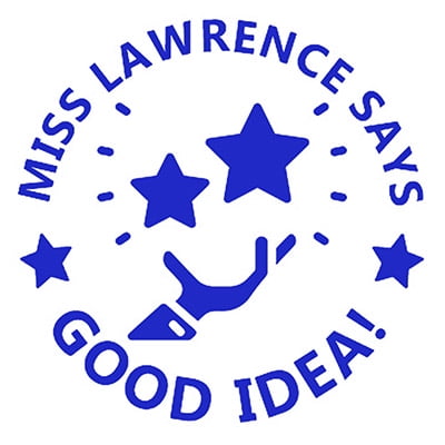 Printtoo Personalized Teachers Stamp Good Idea! Teachers Name Self-Inking Rubber Stamp Appreciation Message For School Classroom & Homework Supplies,Blue - 30 x 30 mm